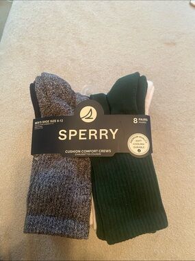 Sperry Men's Crew Socks Pack - Forest Green, Gray & White